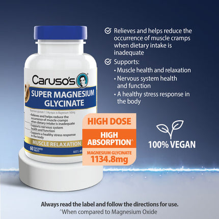 Caruso's Natural Health Super Magnesium Glycinate 60 Tablets
