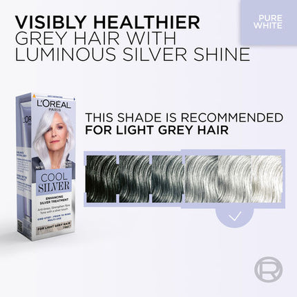 L'Oréal Paris Cool Silver Pure White Enhancing Silver Treatment for Natural Grey Hair