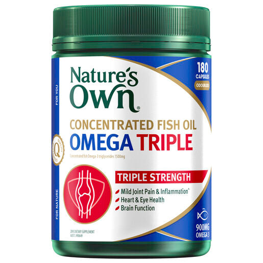 Natures Own Concentrated Fish Oil Omega Triple 180 Capsules