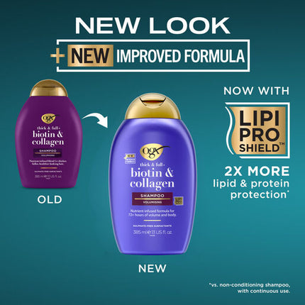 OGX Thick & Full + Biotin & Collagen Shampoo 385mL