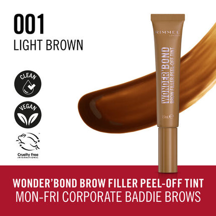 Rimmel Wonder'Bond Brow Filler Peel-Off Tint 001 Light Brown