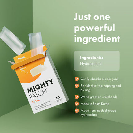 Hero Mighty Patch Surface Pimple Patches Face Body & Back XL-Sized 10 pack