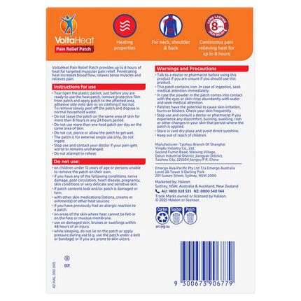Volta Heat Pain Relief Patch - 2 pack
