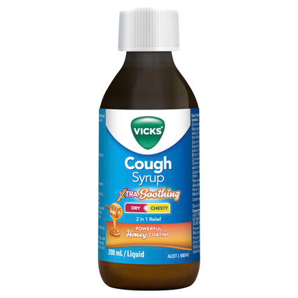 Vicks Cough Syrup Dry + Chesty Xtra Soothing 200ML