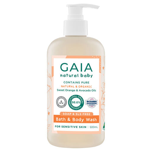 Gaia Natural Baby Bath & Body Wash 500mL