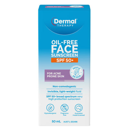 Dermal Therapy Oil-Free Face Sunscreen SPF50+ 50ml