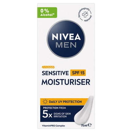 Nivea Men Sensitive Protective Moisturiser Spf15+ 75Ml