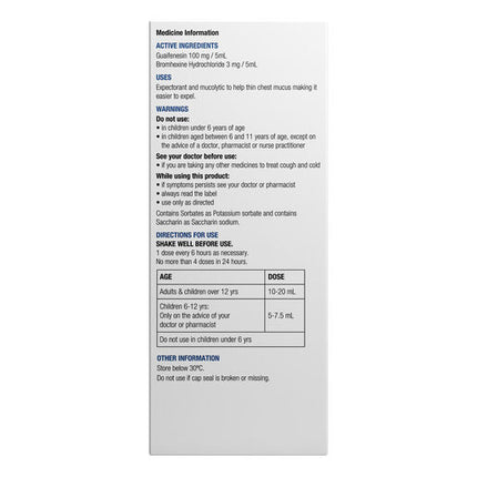 Chemists' Own Chesty Mucus Cough Liquid 200ml