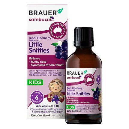 Brauer Sambucus Black Elderberry Kids Little Sniffles 50ml