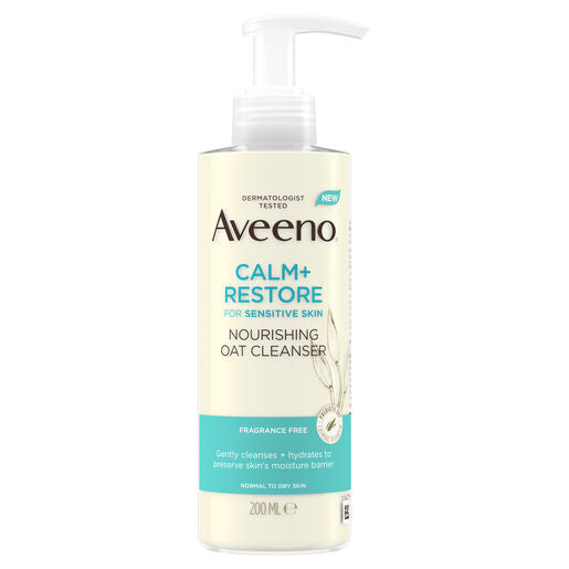 Aveeno Face Calm + Restore Sensitive Skin Nourishing Oat Cleanser 200mL