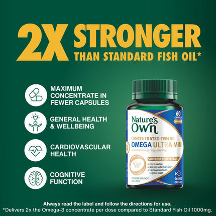 Nature's Own Concentrated Fish Oil Omega Ultra Mini 60 Capsules