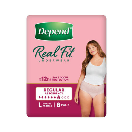 Depend Women Real Fit Underwear Large 8 Pack