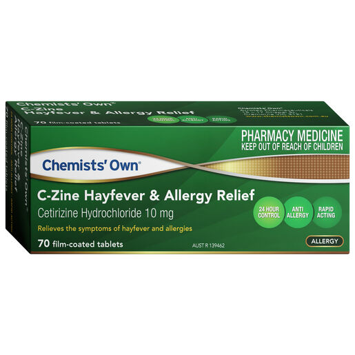Chemists Own C-Zine Hayfever & Allergy 10Mg 70 Tablets