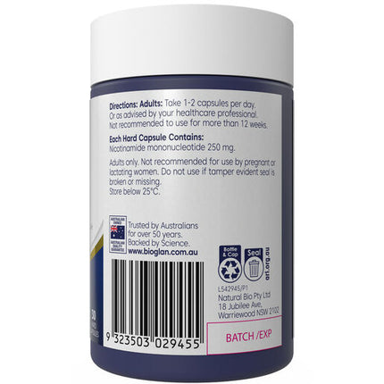 Bioglan NMN 250mg Cellular Energy Capsules 30
