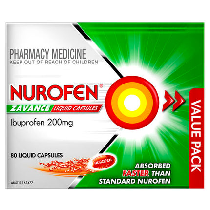 Nurofen Zavance 200mg Ibuprofen 80 Liquid Capsules
