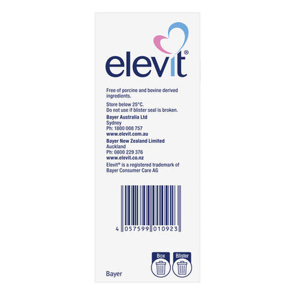 Elevit Pre-Conception and Pregnancy Multivitamin Tablets 100 pack (100 days) New Formula