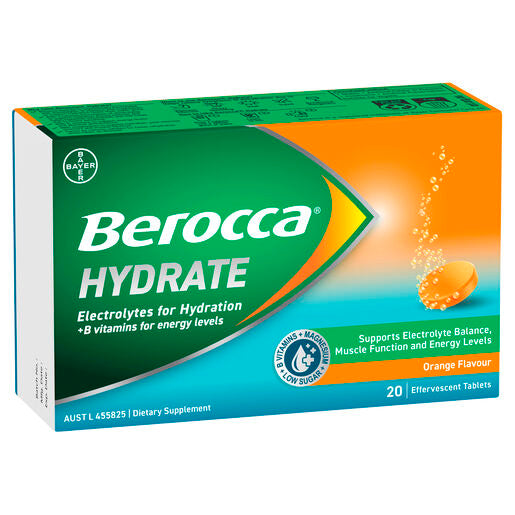 Berocca Hydrate Orange 20 Effervescent Tablets