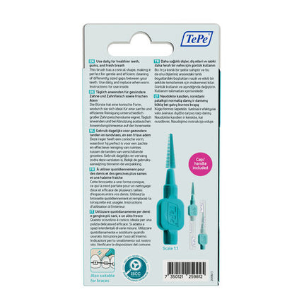 TePe EasyFit Interdental Brushes S/M Size, 6 Brushes
