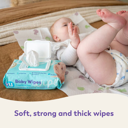 Baby U Baby Wipes Fragrance Free 80 Pack