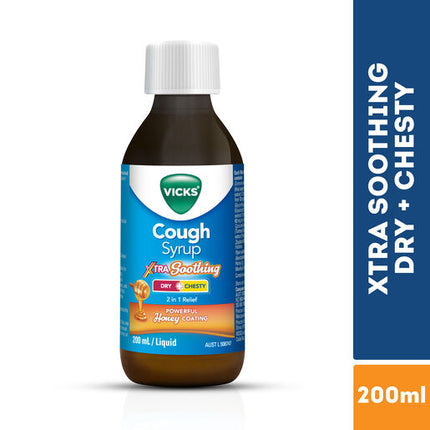 Vicks Cough Syrup Dry + Chesty Xtra Soothing 200ML