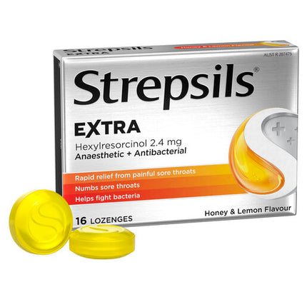 Strepsils Extra Honey & Lemon with Anaesthetic 16 Lozenges