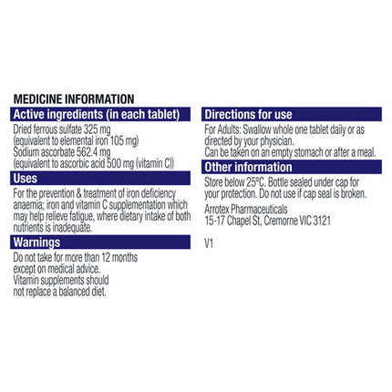 Ferro-Grad C PR 325/562.4mg Tablets Bottle 90
