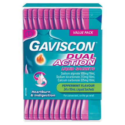 Gaviscon Dual Action Liquid Sachets 10mL 24Pk