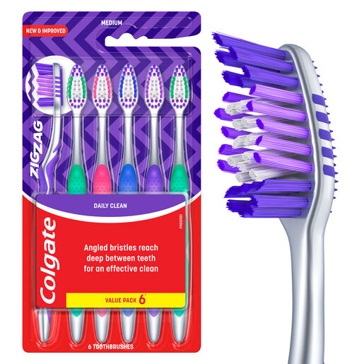 Colgate Toothbrush Zig Zag Medium 6pk