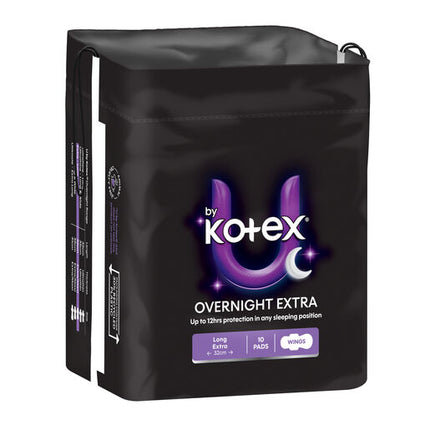 U By Kotex Overnight Extra Maxi Pads 10 Pack