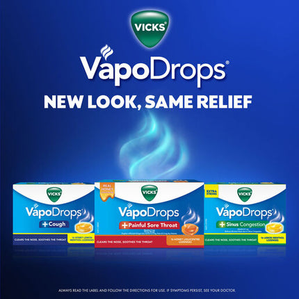 Vicks VapoDrops +Painful Sore Throat 16 Honey Liquicentre Lozenges – Cough & Cold