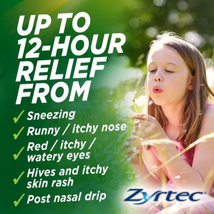 Zyrtec Kids Allergy & Hayfever Chewable Tablets Grape 10 Pack