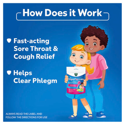 Vicks Vapopops Kids Throat Pops Berry 8