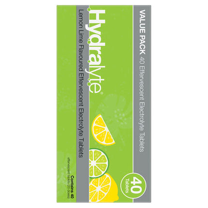 Hydralyte Effervescent Electrolyte Tablets Lemon Lime 40 Tablets