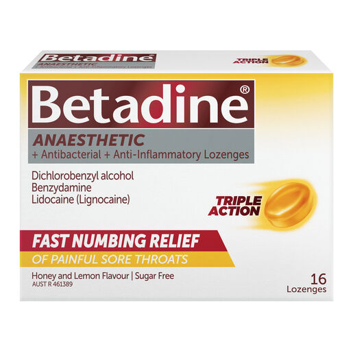 Betadine Anaesthetic Honey Lemon 16 Lozenges