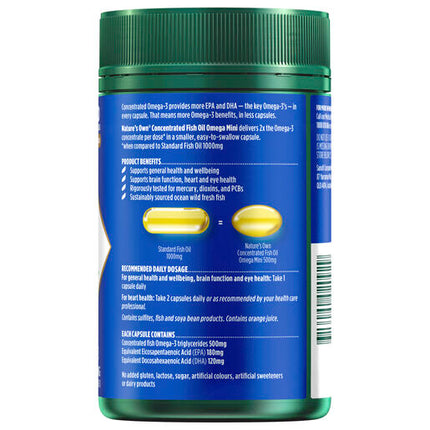Nature's Own Concentrated Fish Oil Omega Mini 250 Capsules