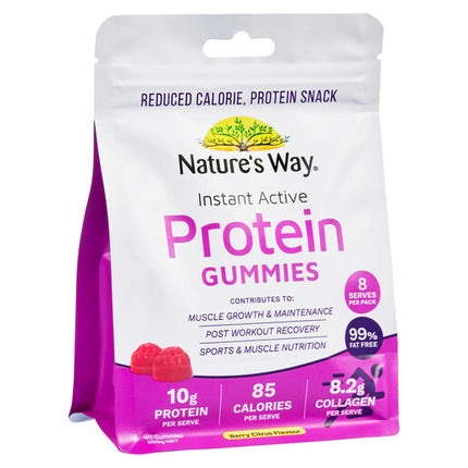 Nature's Way Instant Active Protein Gummies Berry Citrus 40s