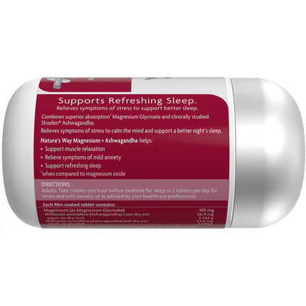 Nature's Way Magnesium + Ashwagandha 50 Film Coated Tablets