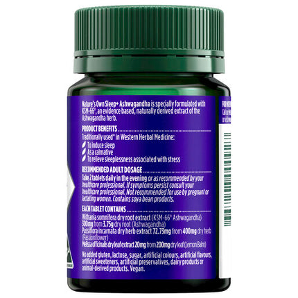 Nature's Own Sleep + Ashwagandha 60 Tablets