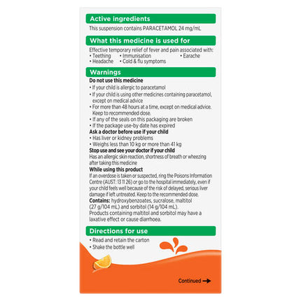 Panadol Children 1-5 Years Orange 200mL