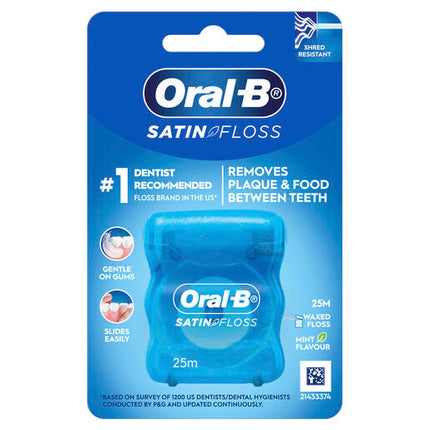 Oral B Satin Tape Mint Dental Floss 25m