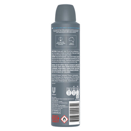 Dove Men Deodorant Aerosol Clean Comfort Zero Aluminium 250ml
