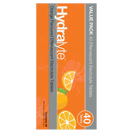 Hydralyte Effervescent Electrolyte Tablets Orange 40 Tablets