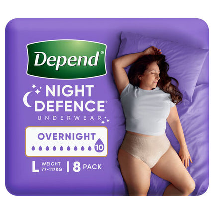 Depend Women Real Fit Underwear Night Defence Large 8 Pack