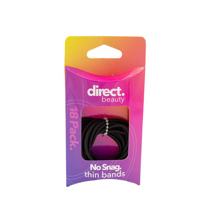 Direct Beauty No Snag Thin Bands Black 18 Pack