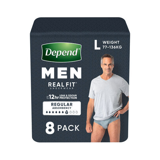 Depend Men Real Fit Underwear Large 8 Pack