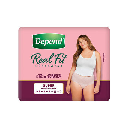 Depend Women Real Fit Underwear Super Medium 8 Pack