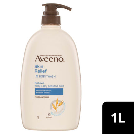 Aveeno Active Naturals Skin Relief Fragrance Free Body Wash 1L