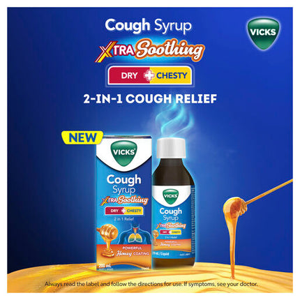 Vicks Cough Syrup Dry + Chesty Xtra Soothing 200ML
