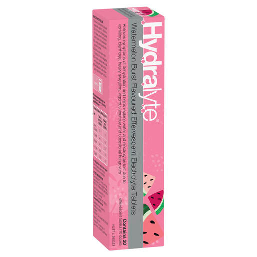 Hydralyte Effervescent Electrolyte Tablets Watermelon Burst 20 Tablets