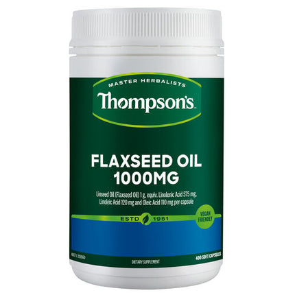 Thompson's Flaxseed Oil 1000mg 400 Capsules